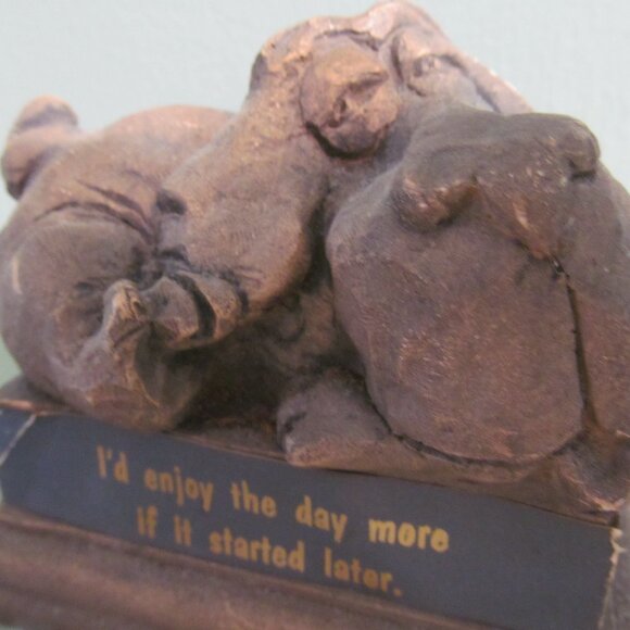 Vintage 1972 Abbey Press Paperweight Dog I'd Enjoy Day More If It Started Later - Picture 4 of 12